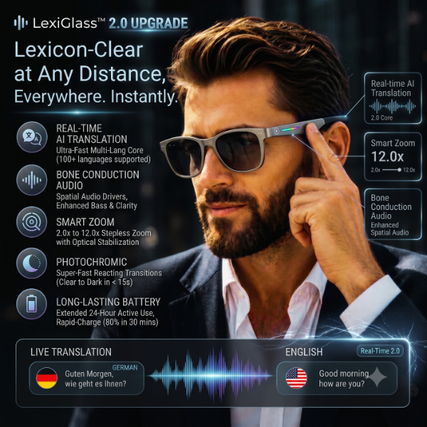 LexiGlass™ Upgrade Your Lenses AI-powered Adaptive Glasses 2027
